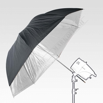 Parasol srebrny 110 cm poszycie czarne