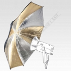 Parasol srebrno-złoty 110 cm poszycie czarne