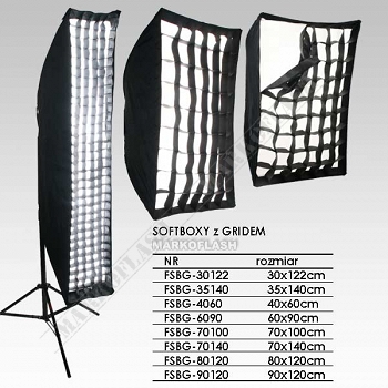 Softbox 70x100 moc.Bowens +elastyczny grid 