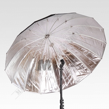 Parasol 132cm srebrny wzmocniony paraboliczny