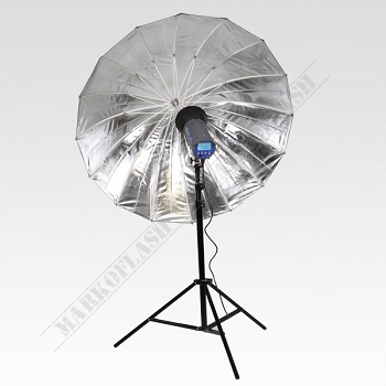 Zestaw: Apus Pro 600Ws + statyw 2,8m +  parasol 132cm