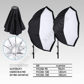 Softbox 150cm okta - szybki montaż moc.Bowens